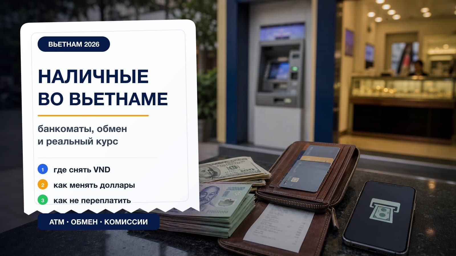 Наличные во Вьетнаме в 2026: банкоматы, лимиты, обмен валюты