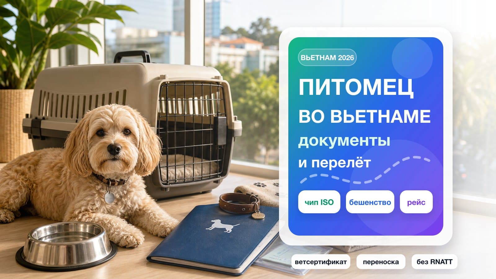 Переезд во Вьетнам с собакой или кошкой в 2026: документы