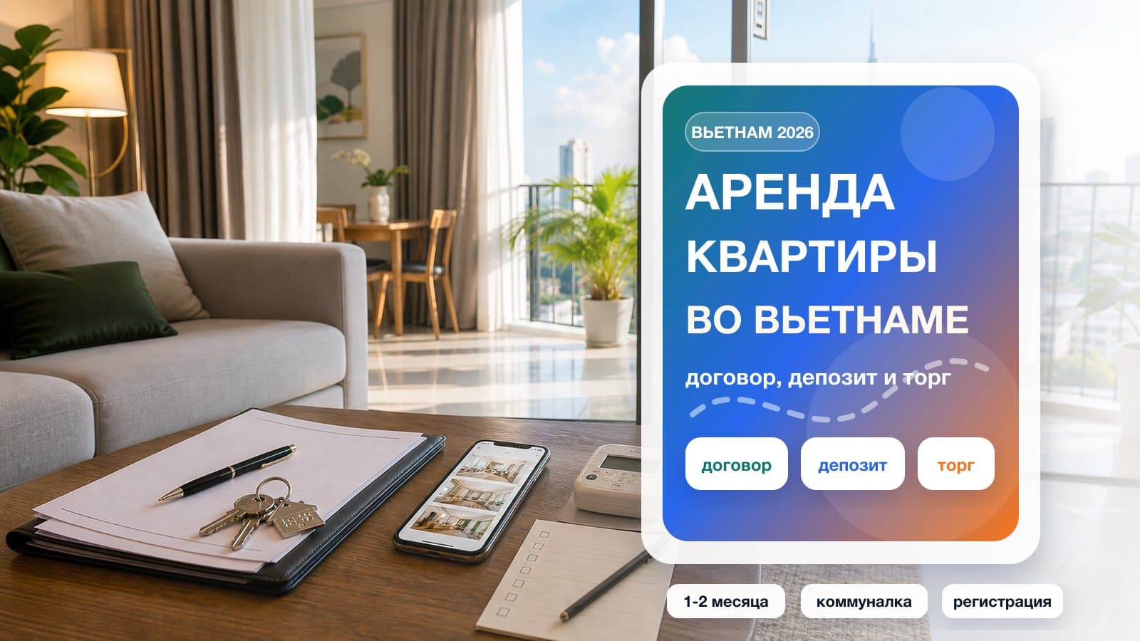 Как снять квартиру во Вьетнаме в 2026: договор, депозит, торг